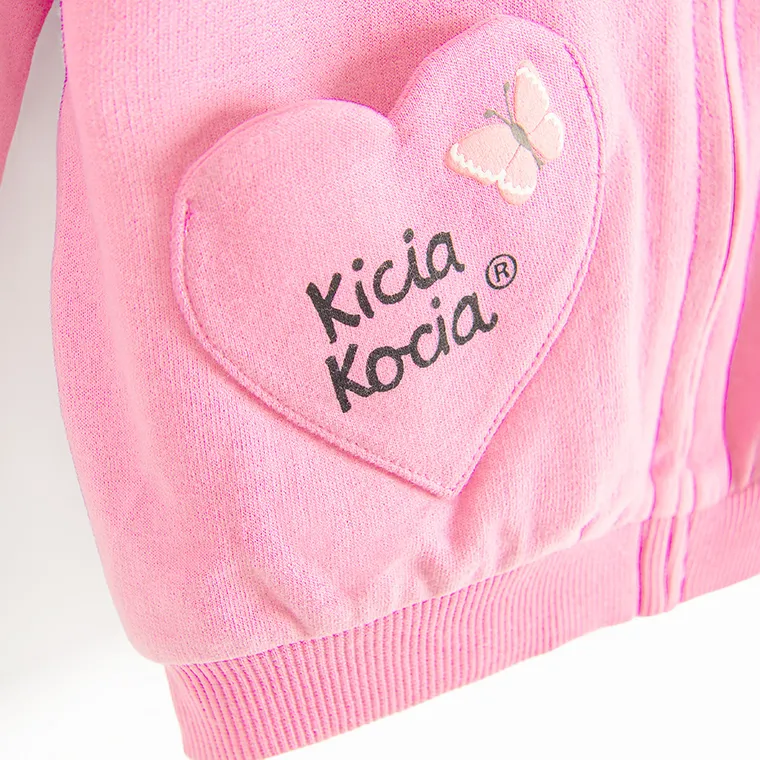 Cool Club, Bluza dziewczęca z kapturem, rozpinana, różowa, Kicia Kocia