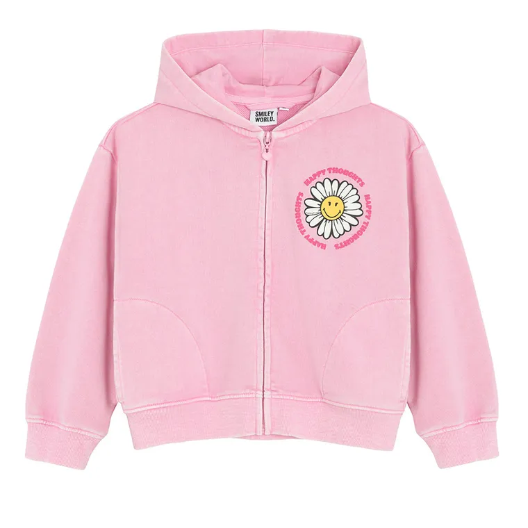 Cool Club, Bluza dziewczęca z kapturem, rozpinana, różowa, SmileyWorld