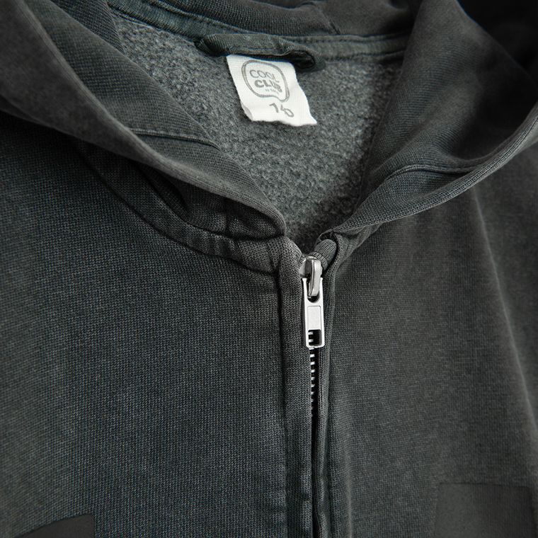Cool Club, Bluza dziewczęca z kapturem, rozpinana, szara