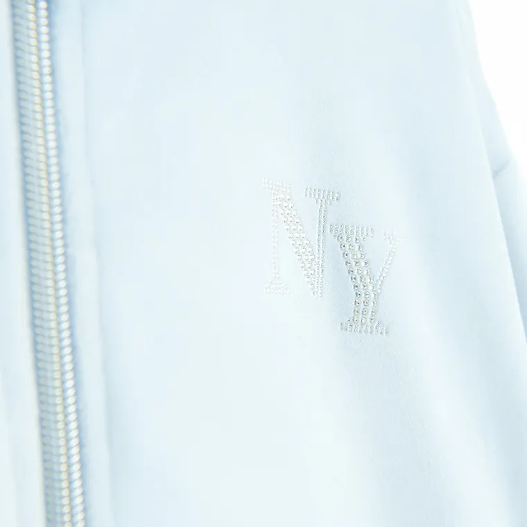 Cool Club, Bluza dziewczęca z kapturem, rozpinana, welurowa, niebieska