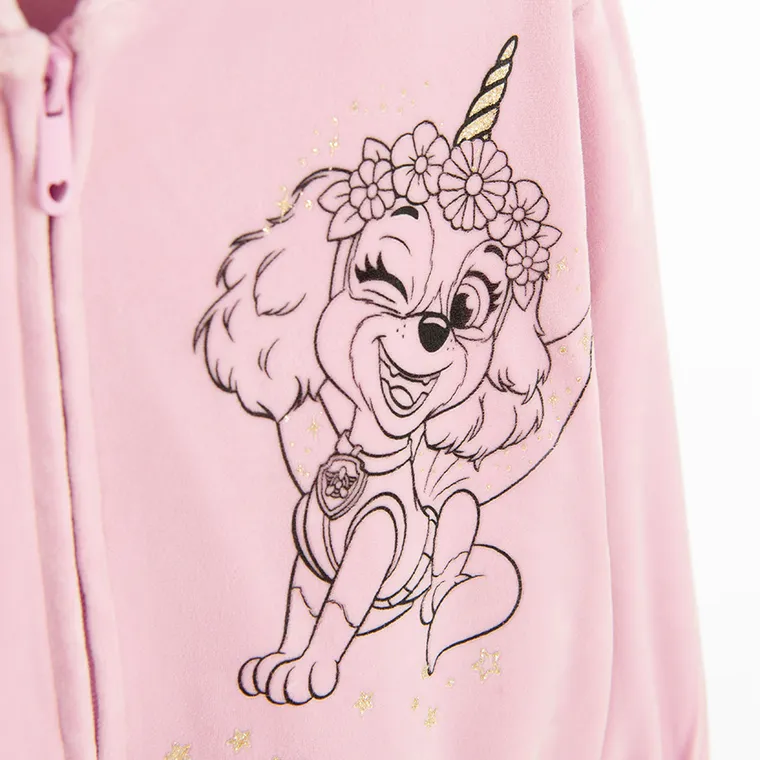 Cool Club, Bluza dziewczęca z kapturem, rozpinana, welurowa, różowa, Psi Patrol