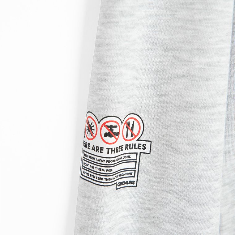 Cool Club, Bluza dziewczęca z kapturem, szara melanż, Gremlins