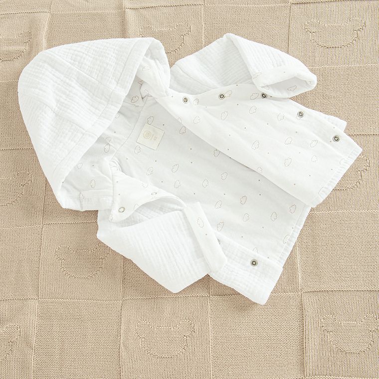 Cool Club, Bluza niemowlęca z kapturem, bawełna organiczna, biała