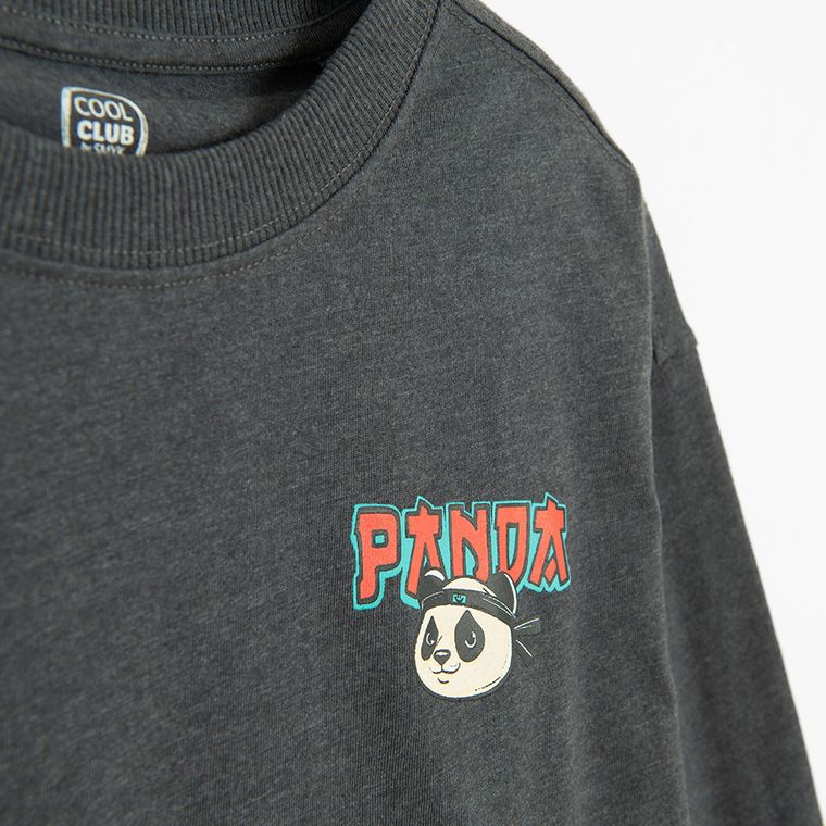 Cool Club, Bluzka chłopięca z długim rękawem, ciemnoszara