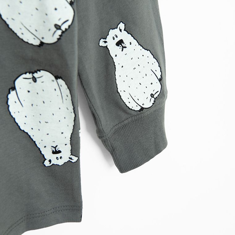 Cool Club, Bluzka chłopięca z długim rękawem, szara