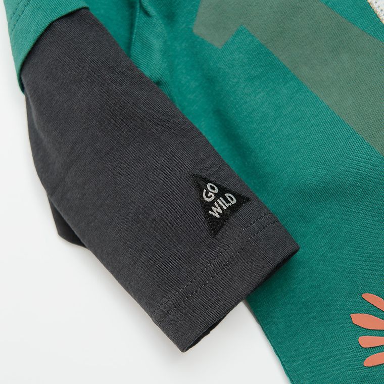 Cool Club, Bluzka chłopięca z długim rękawem, zielona