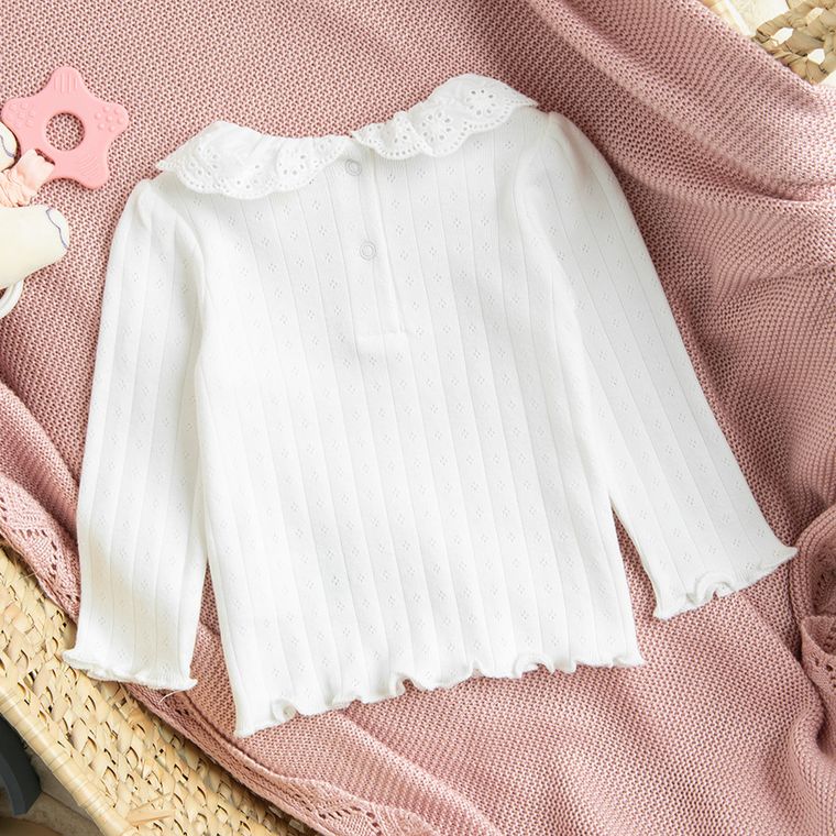 Cool Club, Bluzka dziewczęca z długim rękawem, biała