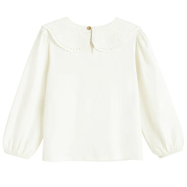 Cool Club, Bluzka dziewczęca z długim rękawem, biała