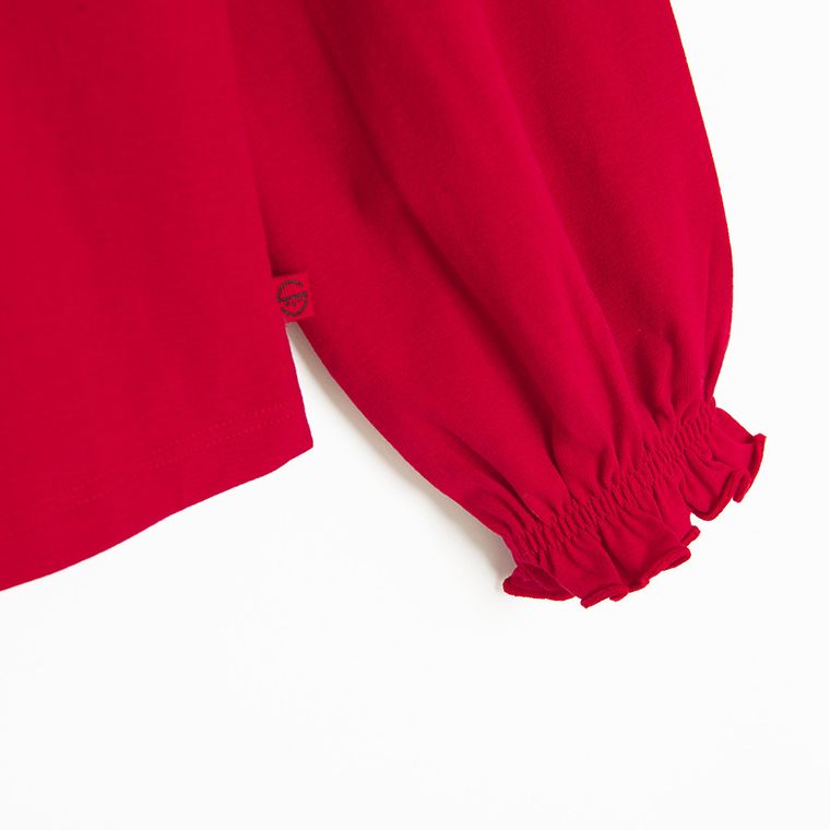 Cool Club, Bluzka dziewczęca z długim rękawem, czerwona