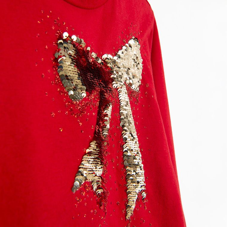 Cool Club, Bluzka dziewczęca z długim rękawem, czerwona