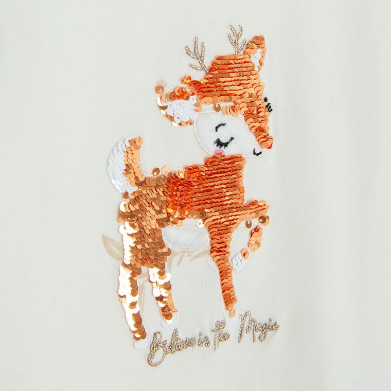 Cool Club, Bluzka dziewczęca z długim rękawem, ecru