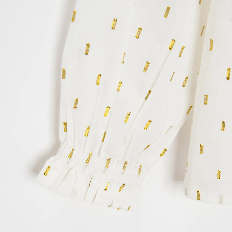 Cool Club, Bluzka dziewczęca z długim rękawem, ecru