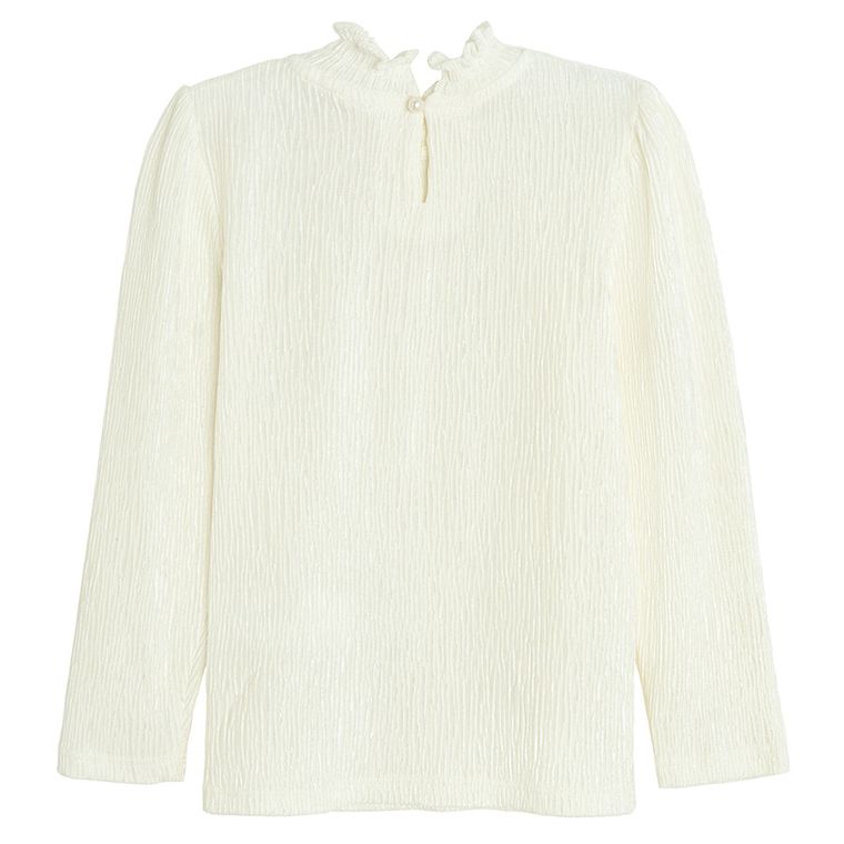 Cool Club, Bluzka dziewczęca z długim rękawem, ecru