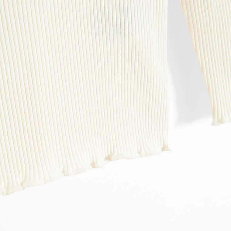 Cool Club, Bluzka dziewczęca z długim rękawem, prążkowana, biała