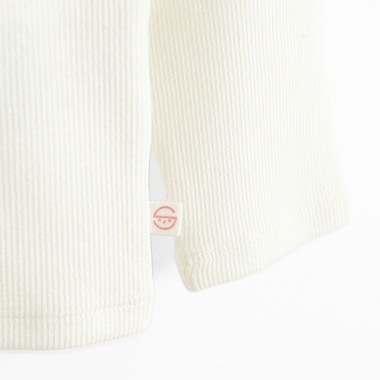 Cool Club, Bluzka dziewczęca z długim rękawem, prążkowana, biała