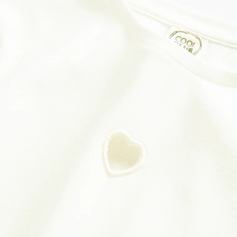 Cool Club, Bluzka dziewczęca z długim rękawem, prążkowana, biała