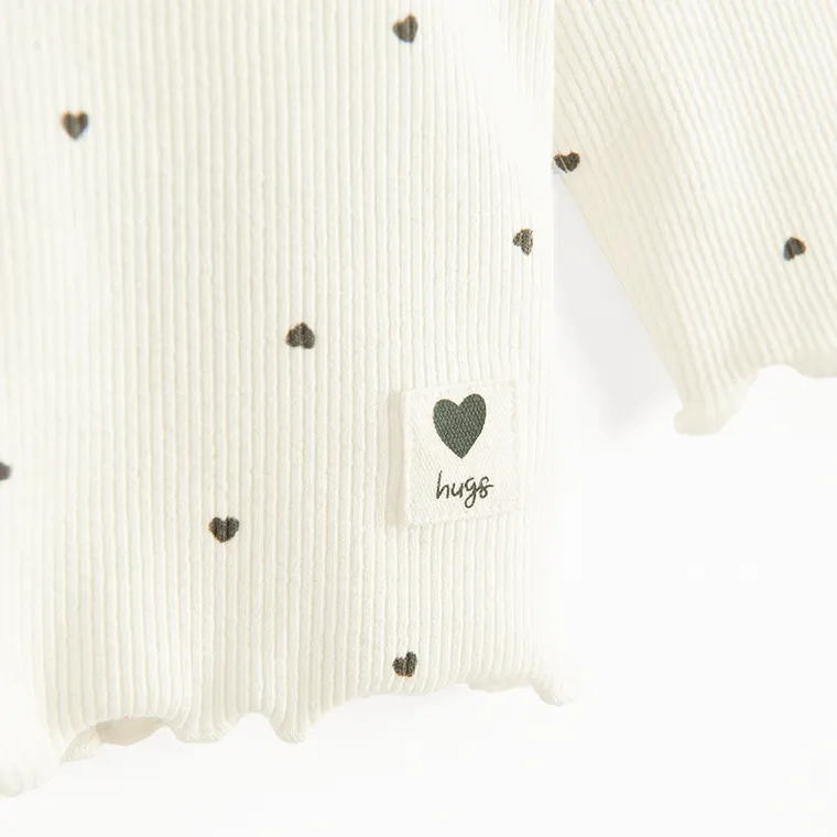 Cool Club, Bluzka dziewczęca z długim rękawem, prążkowana, biała