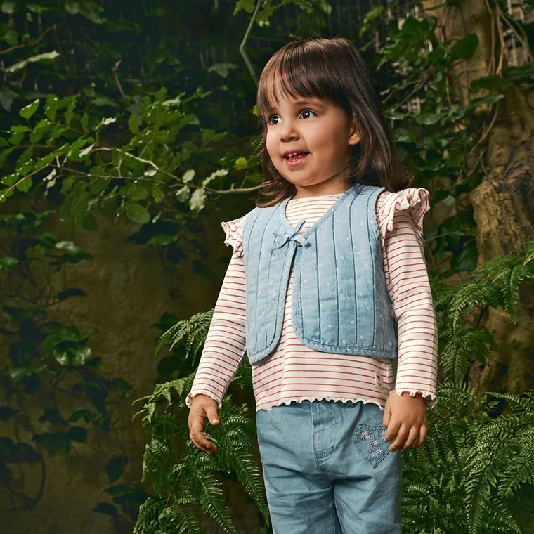 Cool Club, Bluzka dziewczęca z długim rękawem, prążkowana, biała