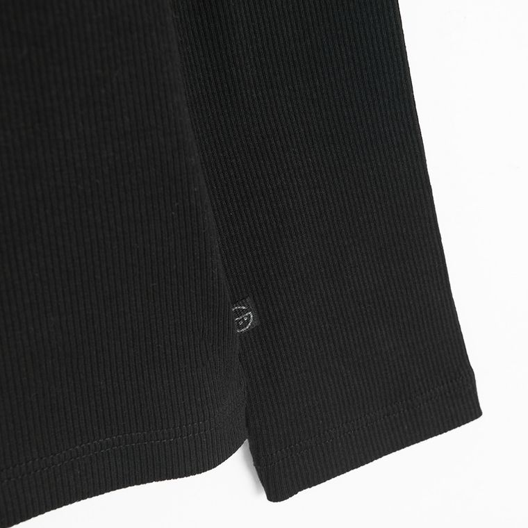 Cool Club, Bluzka dziewczęca z długim rękawem, prążkowana, czarna