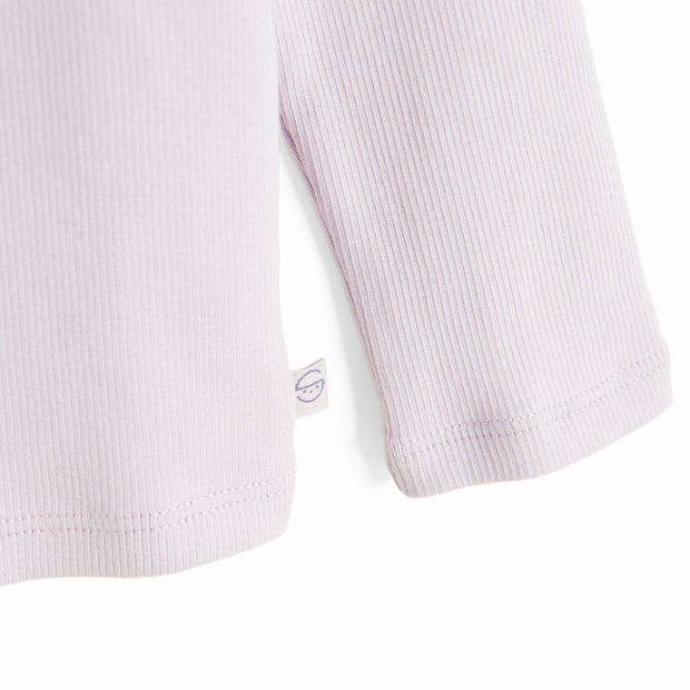 Cool Club, Bluzka dziewczęca z długim rękawem, prążkowana, fioletowa