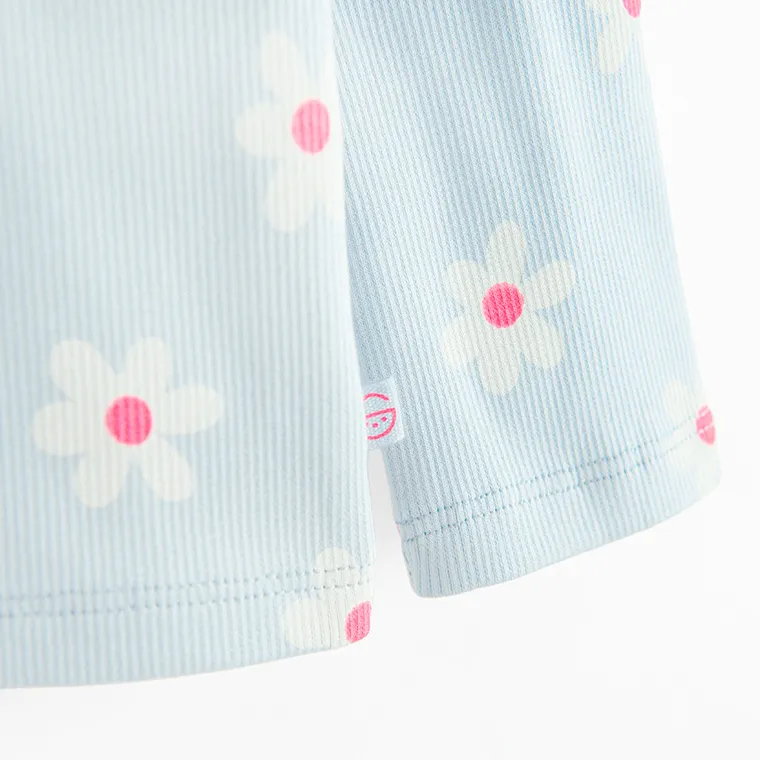 Cool Club, Bluzka dziewczęca z długim rękawem, prążkowana, niebieska