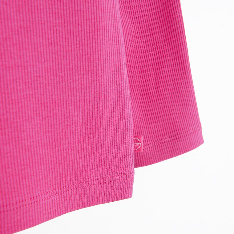 Cool Club, Bluzka dziewczęca z długim rękawem, prążkowana, różowa
