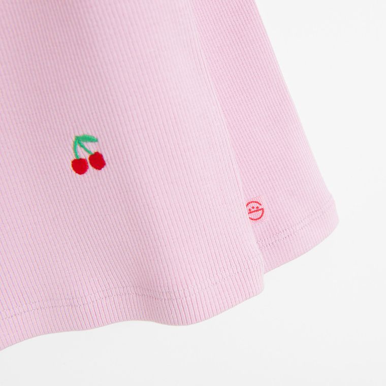 Cool Club, Bluzka dziewczęca z długim rękawem, prążkowana, różowa