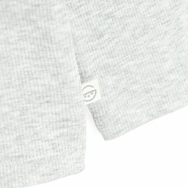 Cool Club, Bluzka dziewczęca z długim rękawem, prążkowana, szara