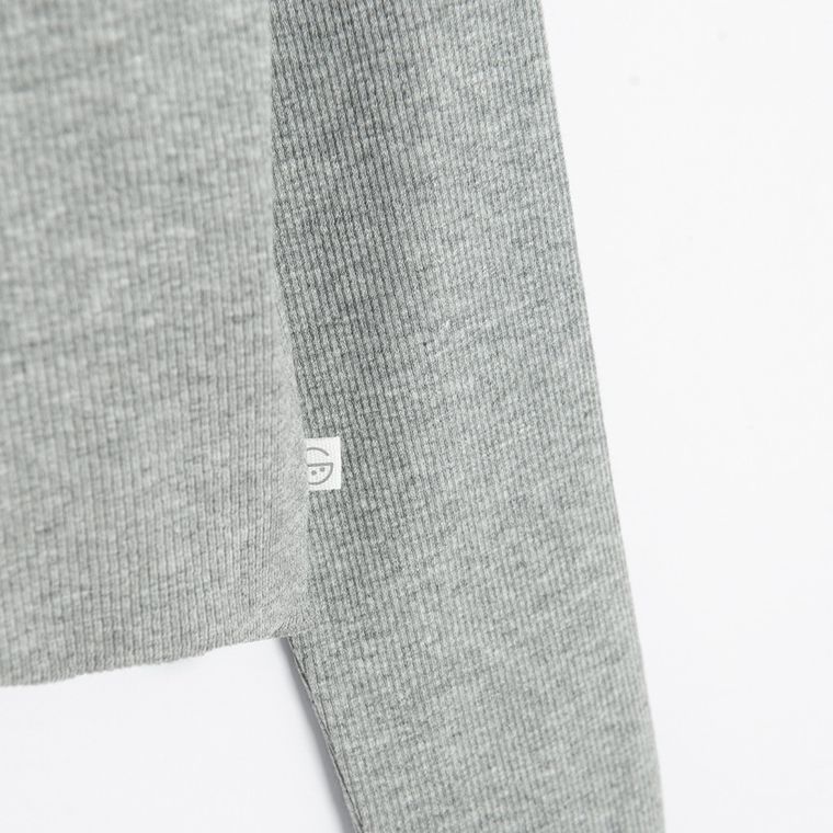 Cool Club, Bluzka dziewczęca z długim rękawem, prążkowana, szara