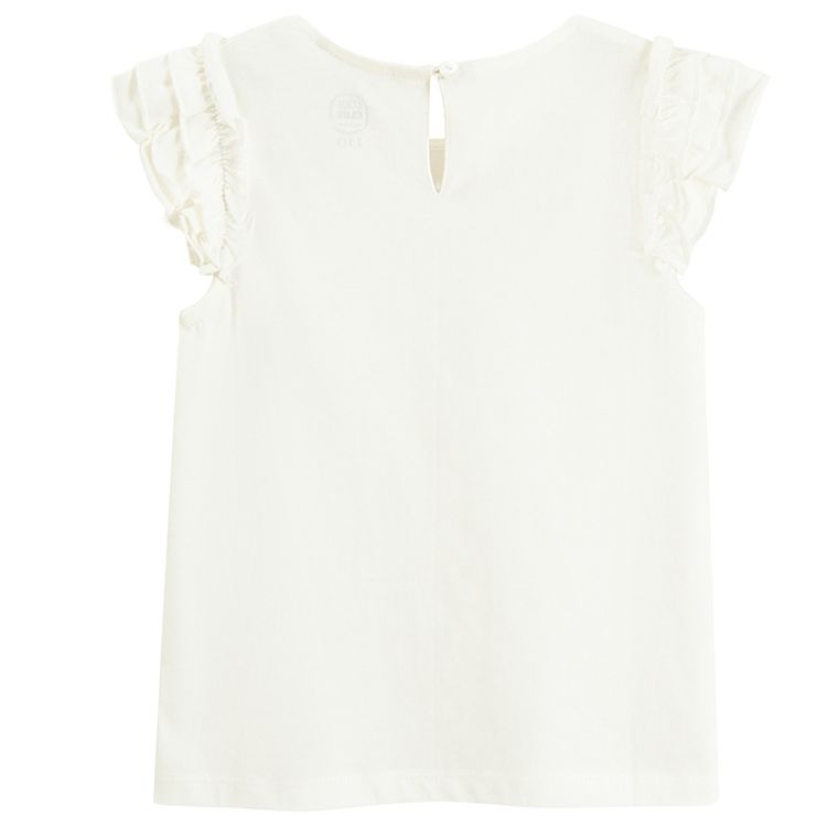 Cool Club, Bluzka dziewczęca z krótkim rękawem, biała
