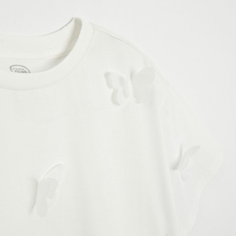 Cool Club, Bluzka dziewczęca z krótkim rękawem, biała