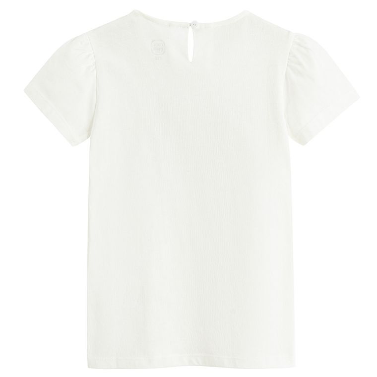 Cool Club, Bluzka dziewczęca z krótkim rękawem, biała