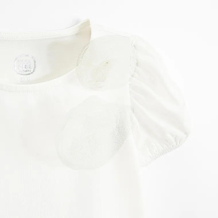 Cool Club, Bluzka dziewczęca z krótkim rękawem, biała