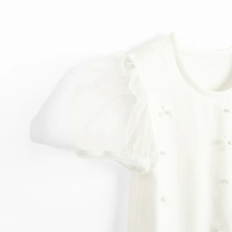 Cool Club, Bluzka dziewczęca z krótkim rękawem, biała