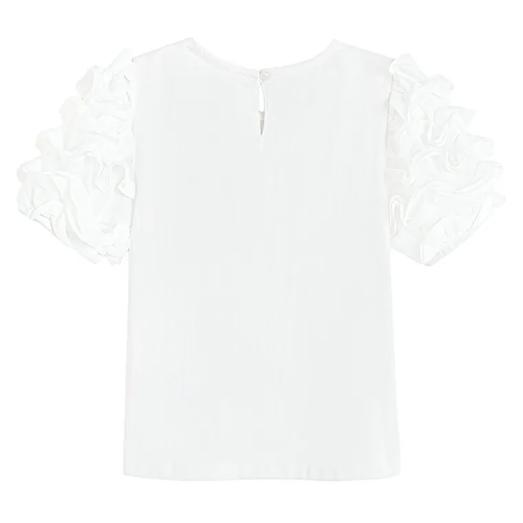 Cool Club, Bluzka dziewczęca z krótkim rękawem, biała