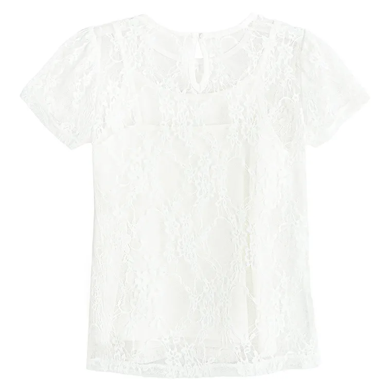 Cool Club, Bluzka dziewczęca z krótkim rękawem, biała