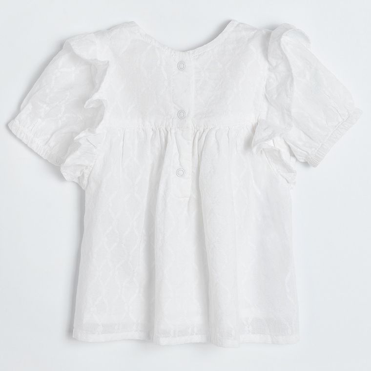 Cool Club, Bluzka dziewczęca z krótkim rękawem, ecru