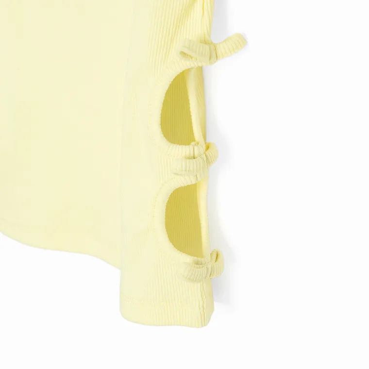 Cool Club, Bluzka dziewczęca z krótkim rękawem, prążkowana, żółta