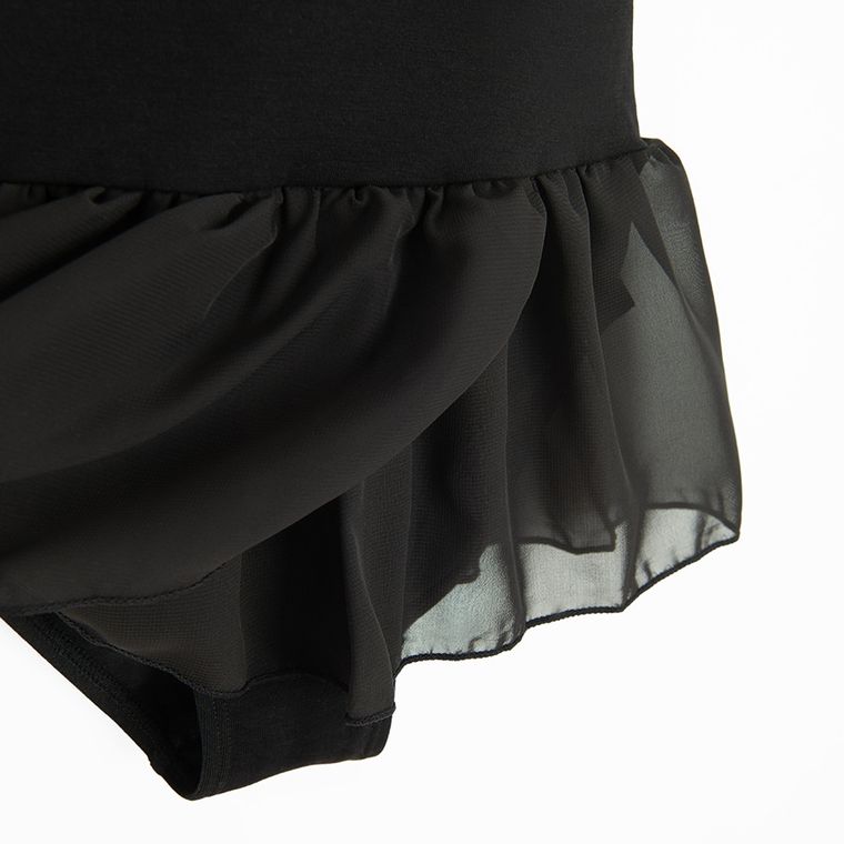 Cool Club, Body baletowe dziewczęce z krótkim rękawem, czarne