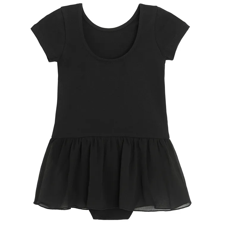 Cool Club, Body baletowe dziewczęce z krótkim rękawem, czarne