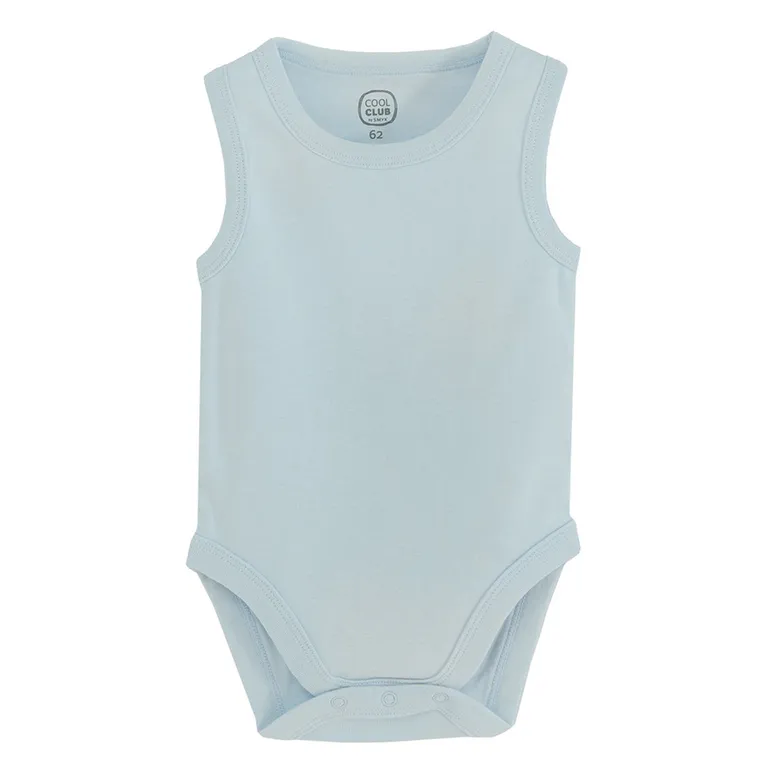 Cool Club, Body chłopięce bez rękawów, niebieskie, białe, zestaw, 3 szt.