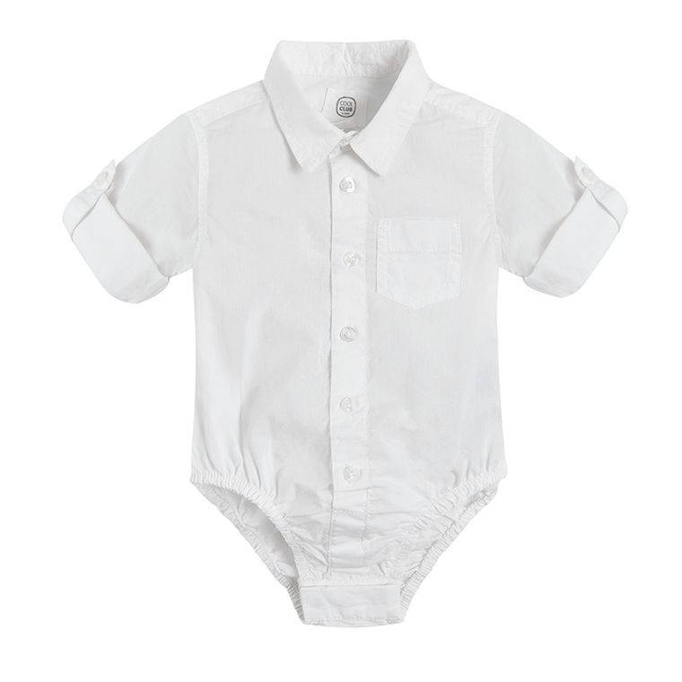 Cool Club, Body chłopięce z długim rękawem, koszulowe, białe