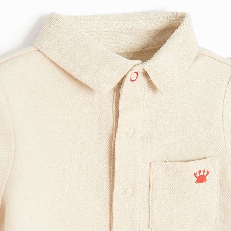 Cool Club, Body chłopięce z krótkim rękawem, beżowe