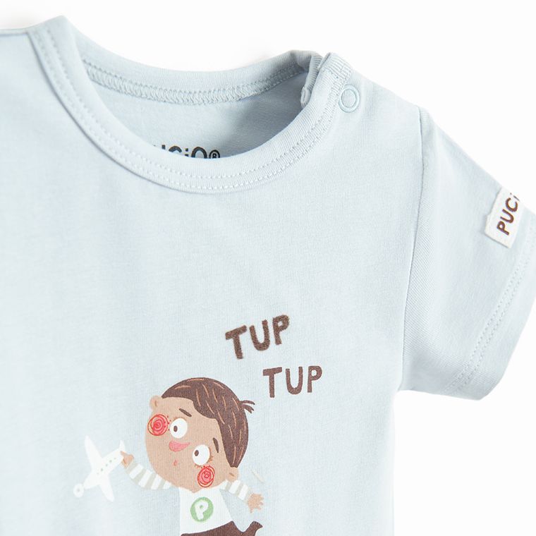 Cool Club, Body chłopięce z krótkim rękawem, niebieskie, Pucio