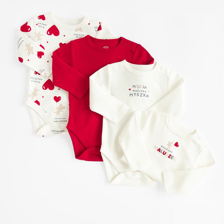 Cool Club, Body dziecięce z długim rękawem, mix, zestaw, 4 szt.