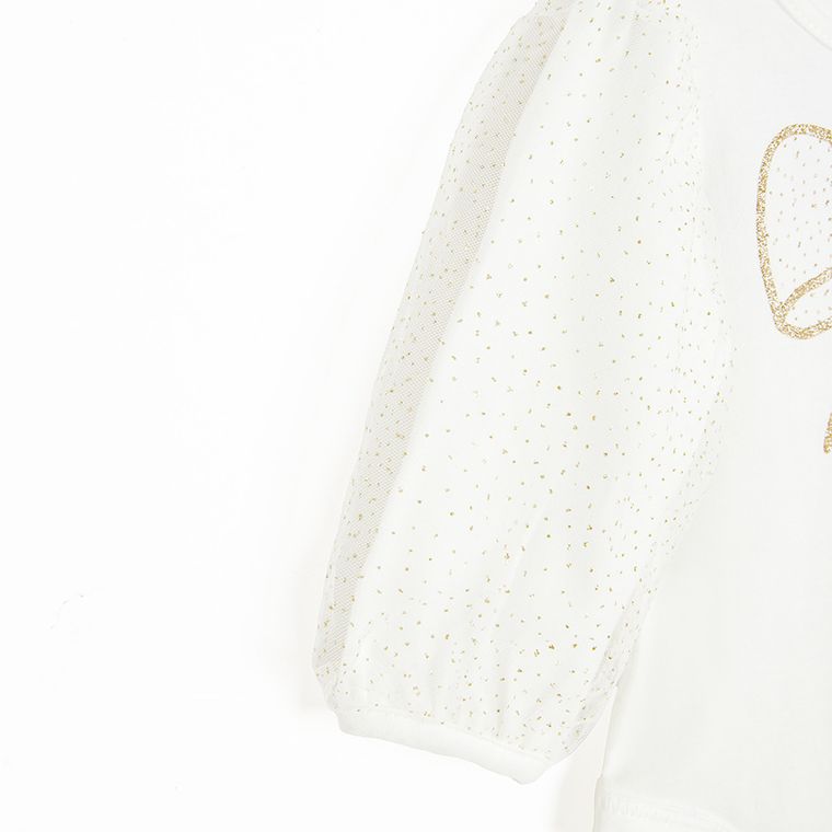 Cool Club, Body dziewczęce z długim rękawem, ecru