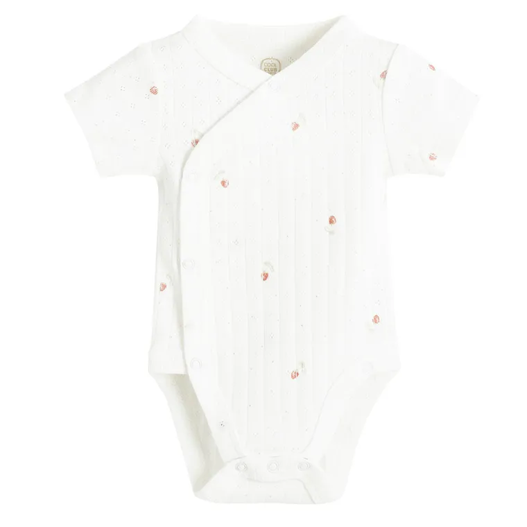 Cool Club, Body dziewczęce z krótkim rękawem, ażurowe, białe, zestaw, 2 szt.