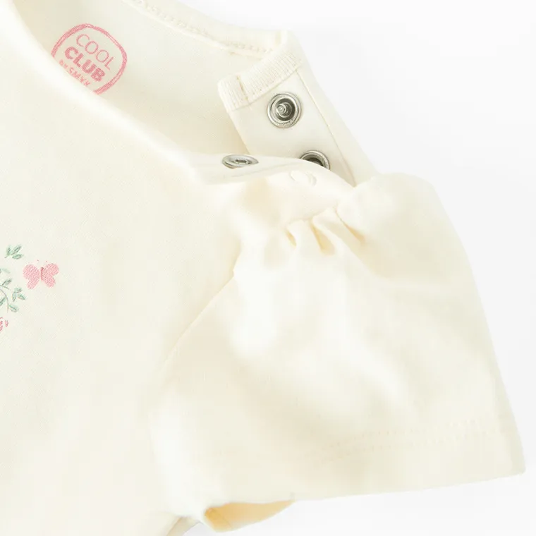 Cool Club, Body dziewczęce z krótkim rękawem, ecru