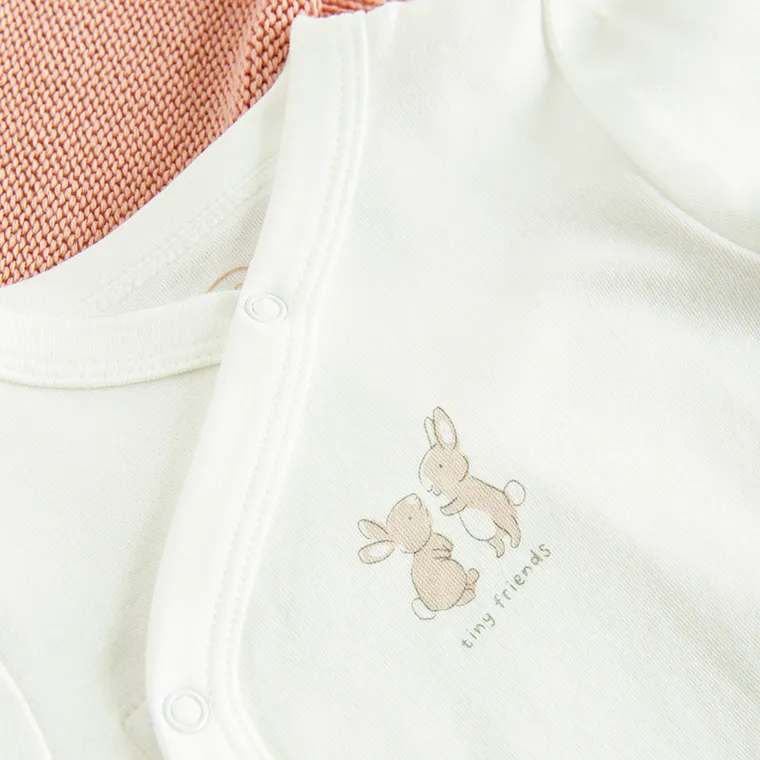 Cool Club, Body niemowlęce z długim rękawem, białe, zestaw, 3 szt.