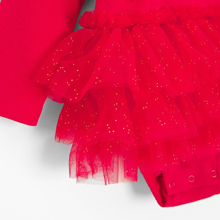 Cool Club, Body sukienka dziewczęce z długim rękawem, czerwone